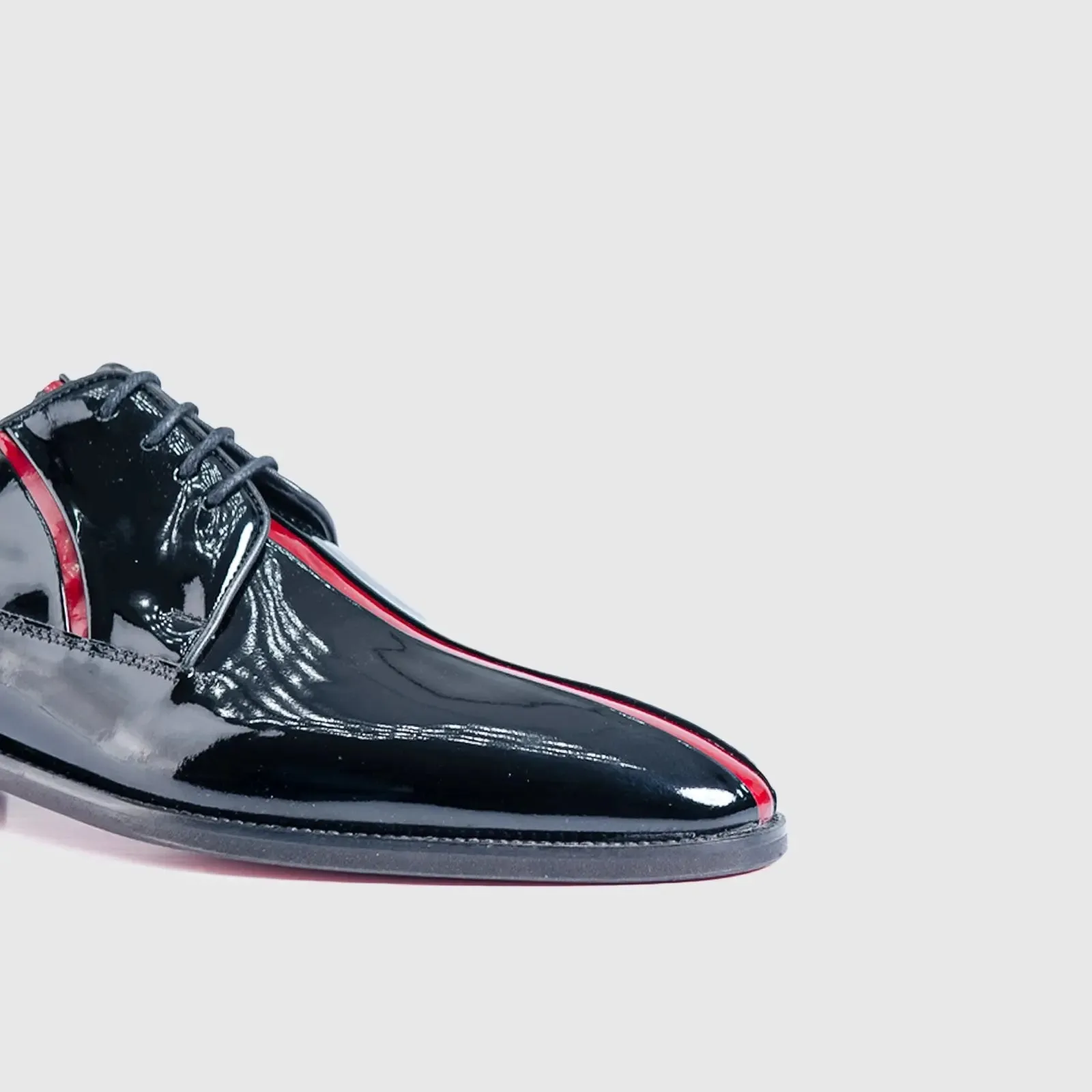 Dress Oxfords 2-690 Black Patent-Red