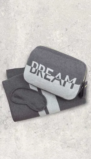 Dual Dream Dark Grey / Light Grey Blanket Travel Set