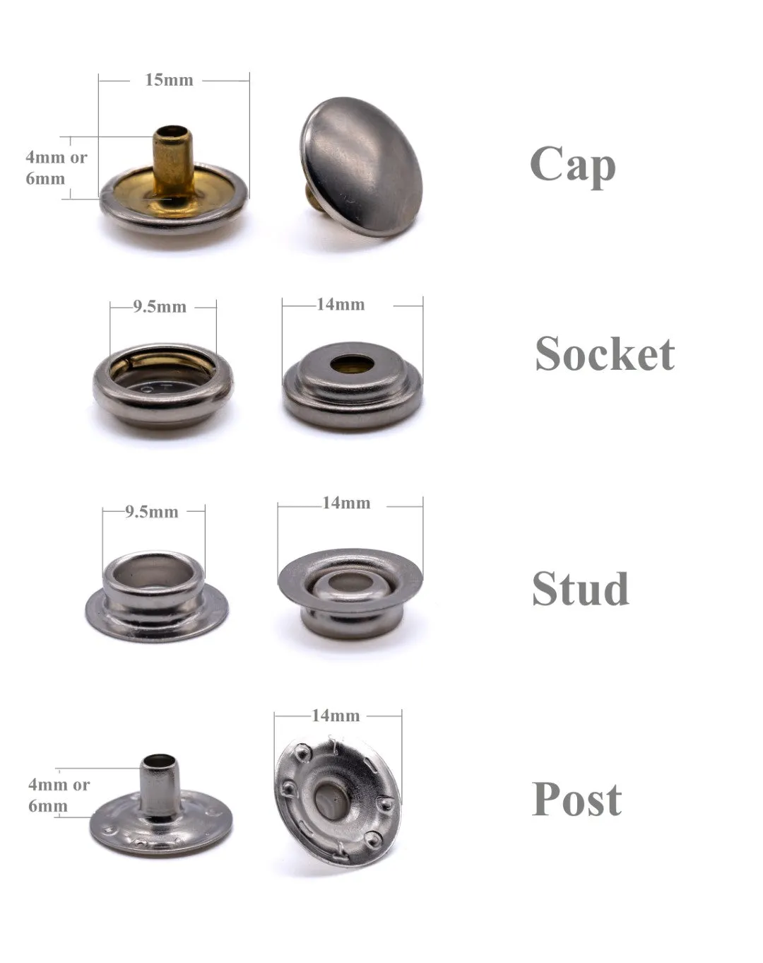 Durable DOT press snap fastener kit brass nickel plated canvas to canvas refill kit