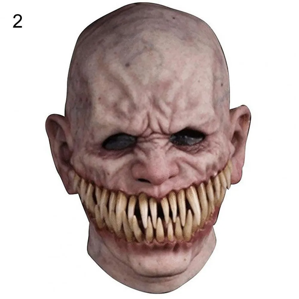 Durable Halloween Props Unique Emulsion Craft Decoration Halloween Headgear  Halloween Face Cover    Horror Face Cover
