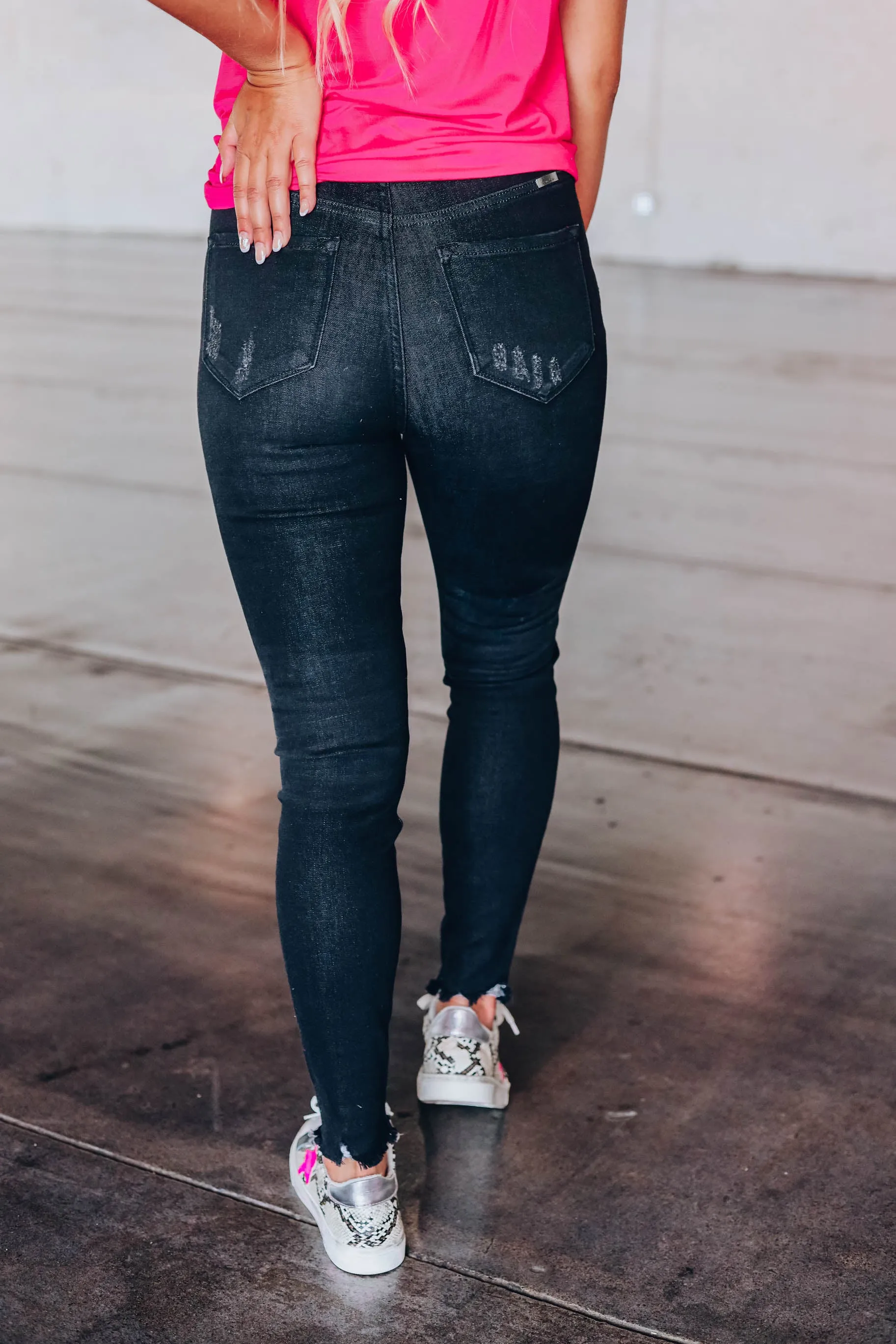 Eva High Waist Skinny Jeans Dark Grey