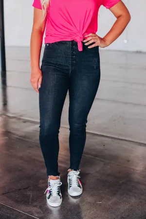 Eva High Waist Skinny Jeans Dark Grey