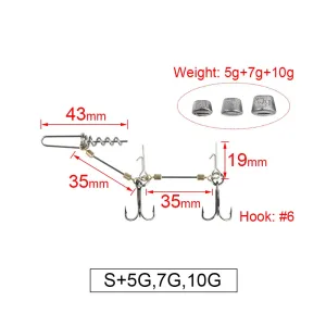 Fishing Hook soft plastic lure Stinger Rig Screw Rigging Kit Lead Weight Sinker