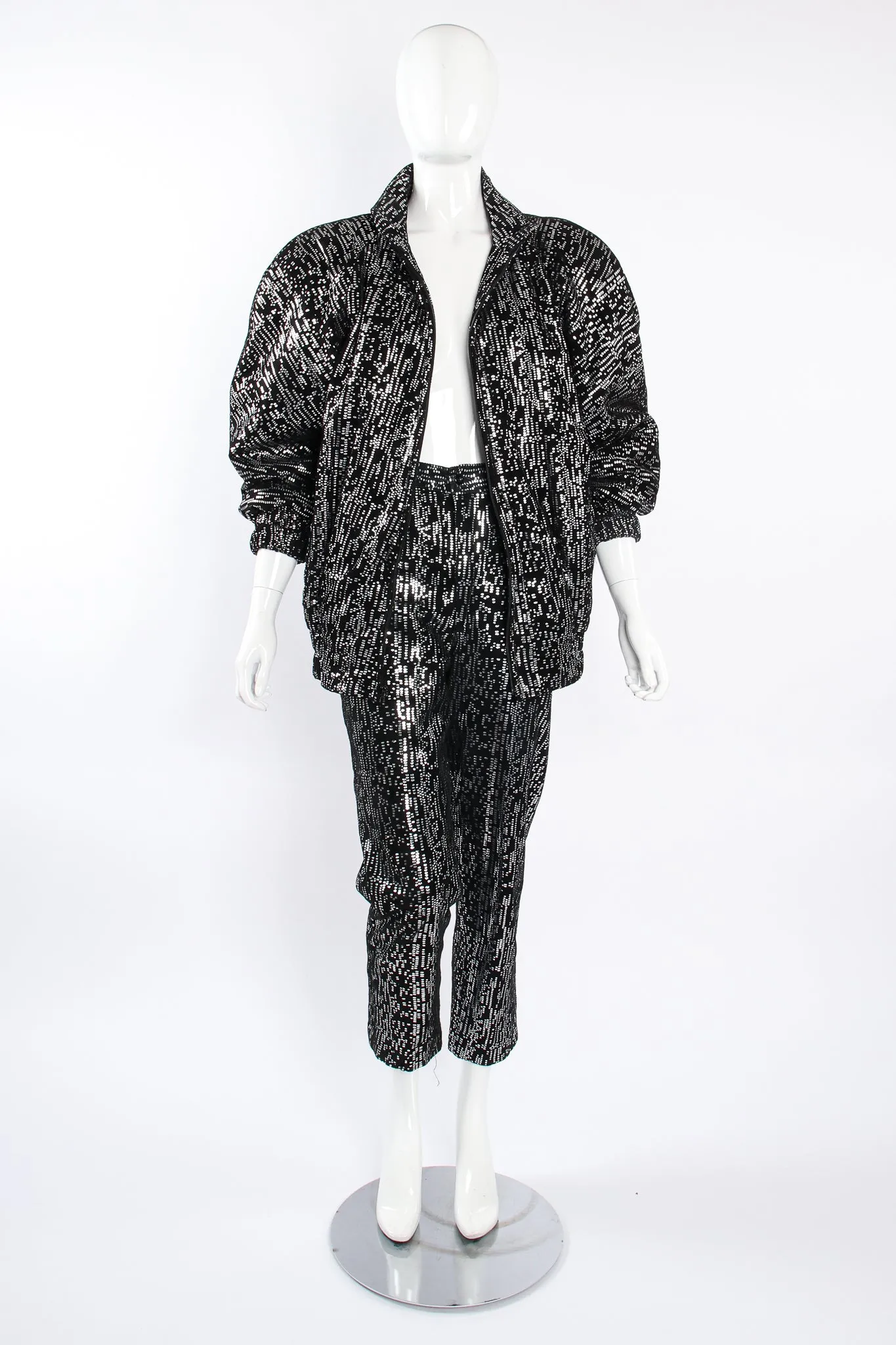 Foiled Suede Bomber Jacket & Pant Set