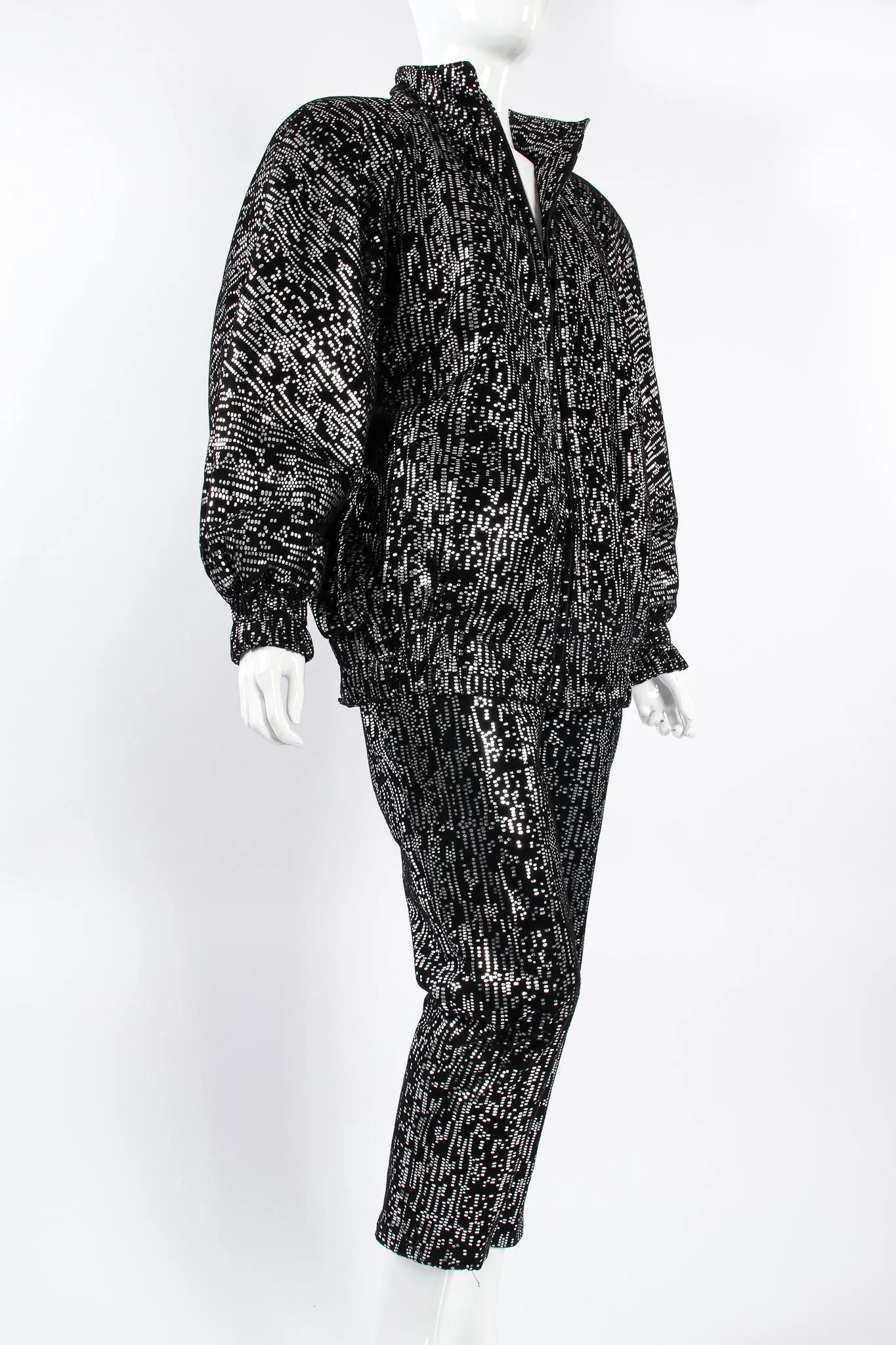 Foiled Suede Bomber Jacket & Pant Set