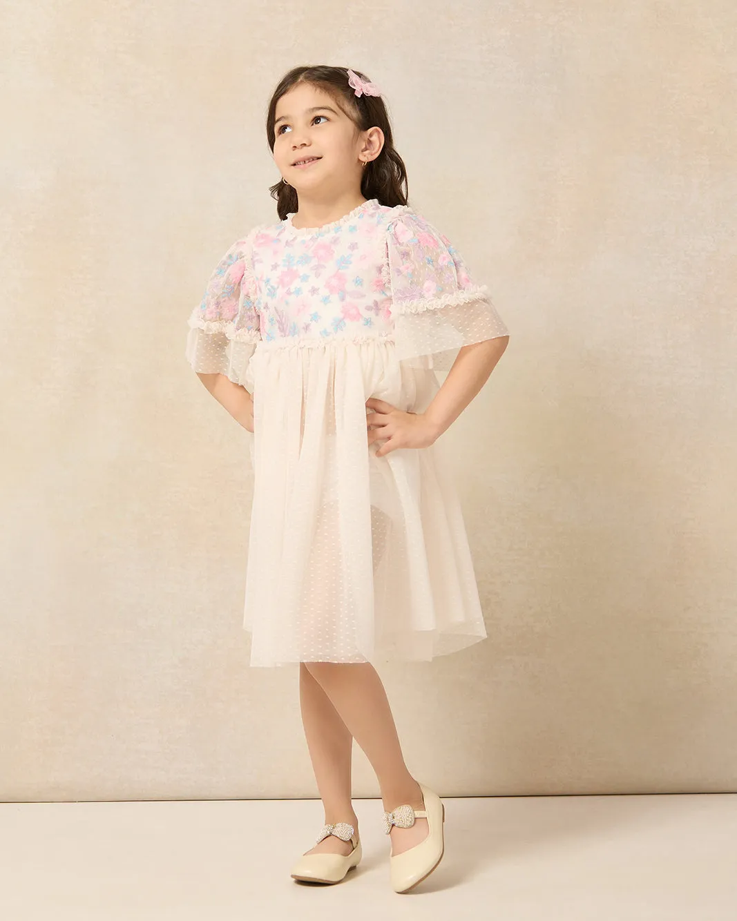 Girls Pink Embellished Dress