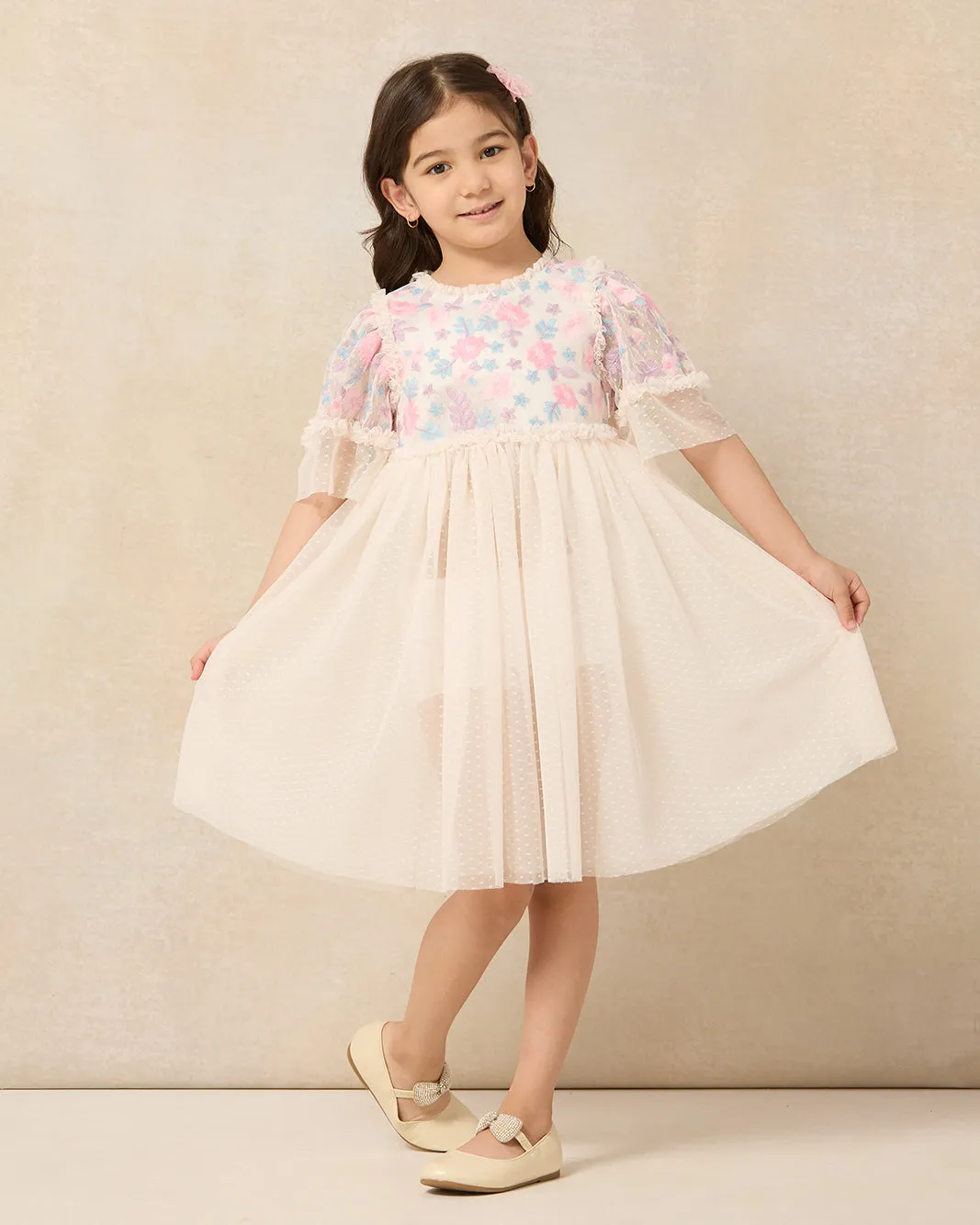 Girls Pink Embellished Dress
