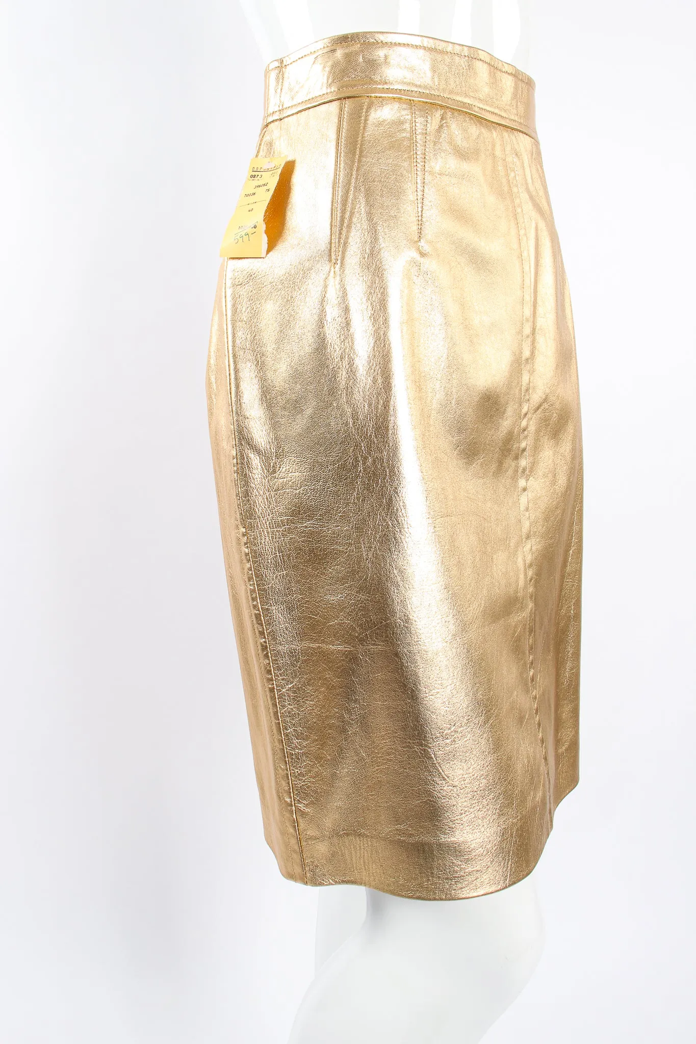 Gold Leather Lamé Skirt