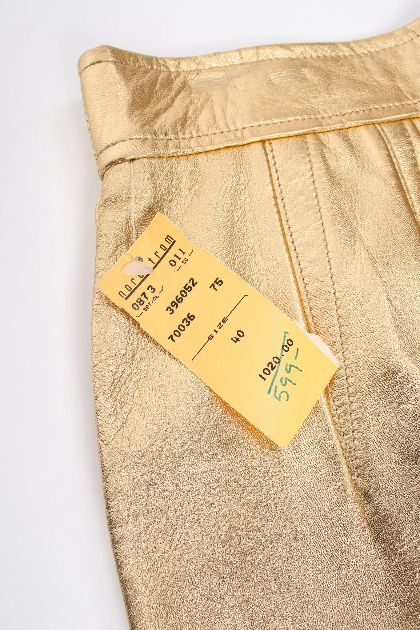Gold Leather Lamé Skirt