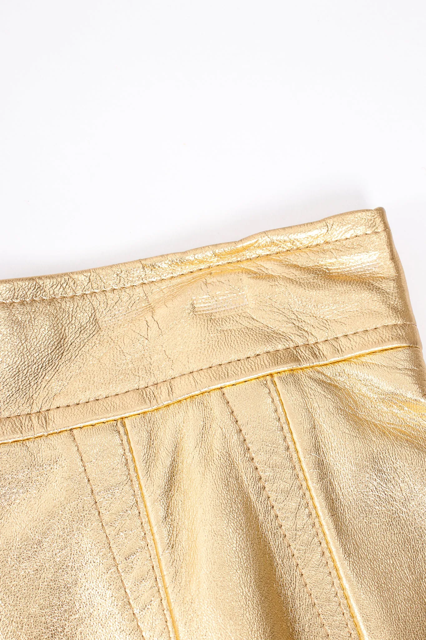 Gold Leather Lamé Skirt
