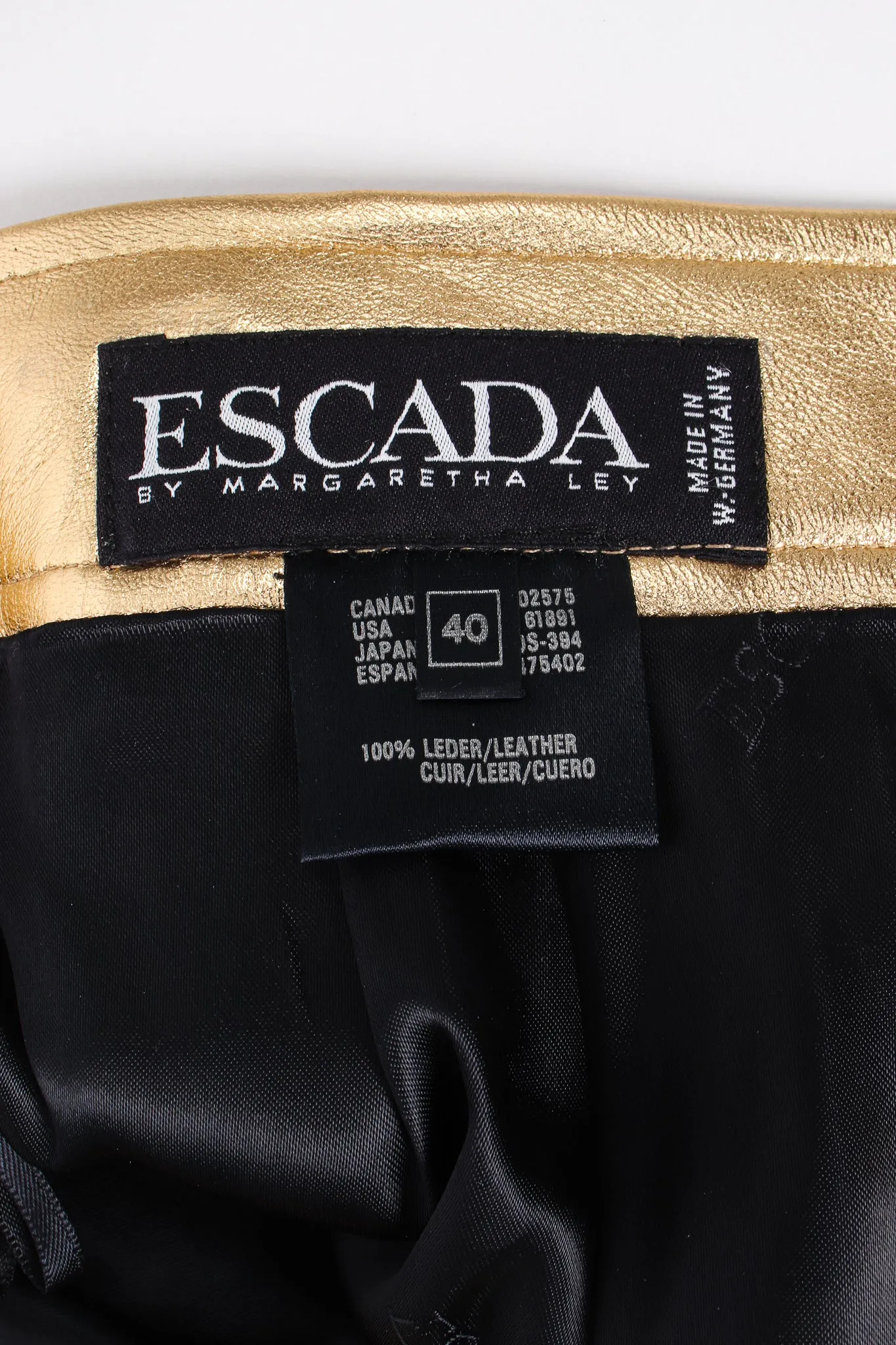Gold Leather Lamé Skirt