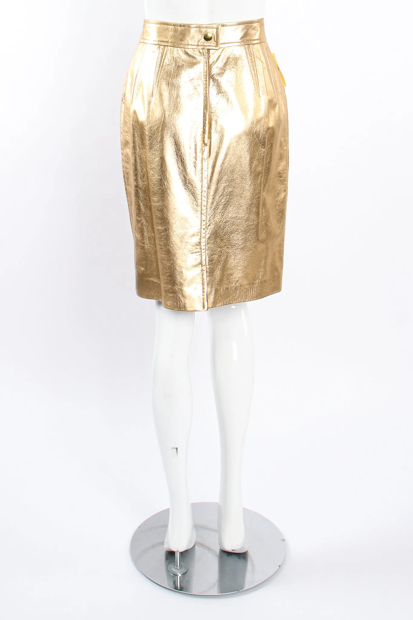 Gold Leather Lamé Skirt
