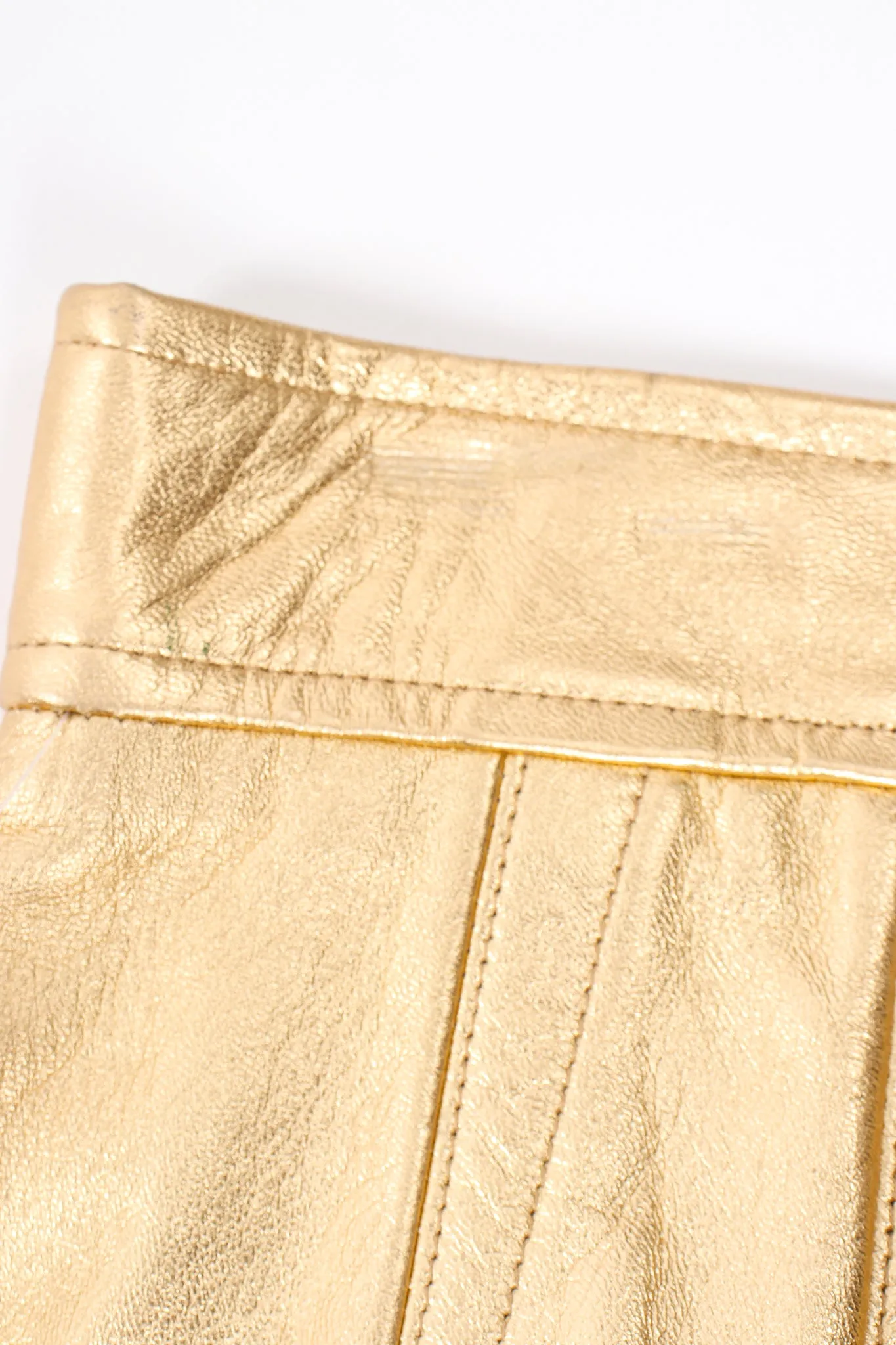 Gold Leather Lamé Skirt