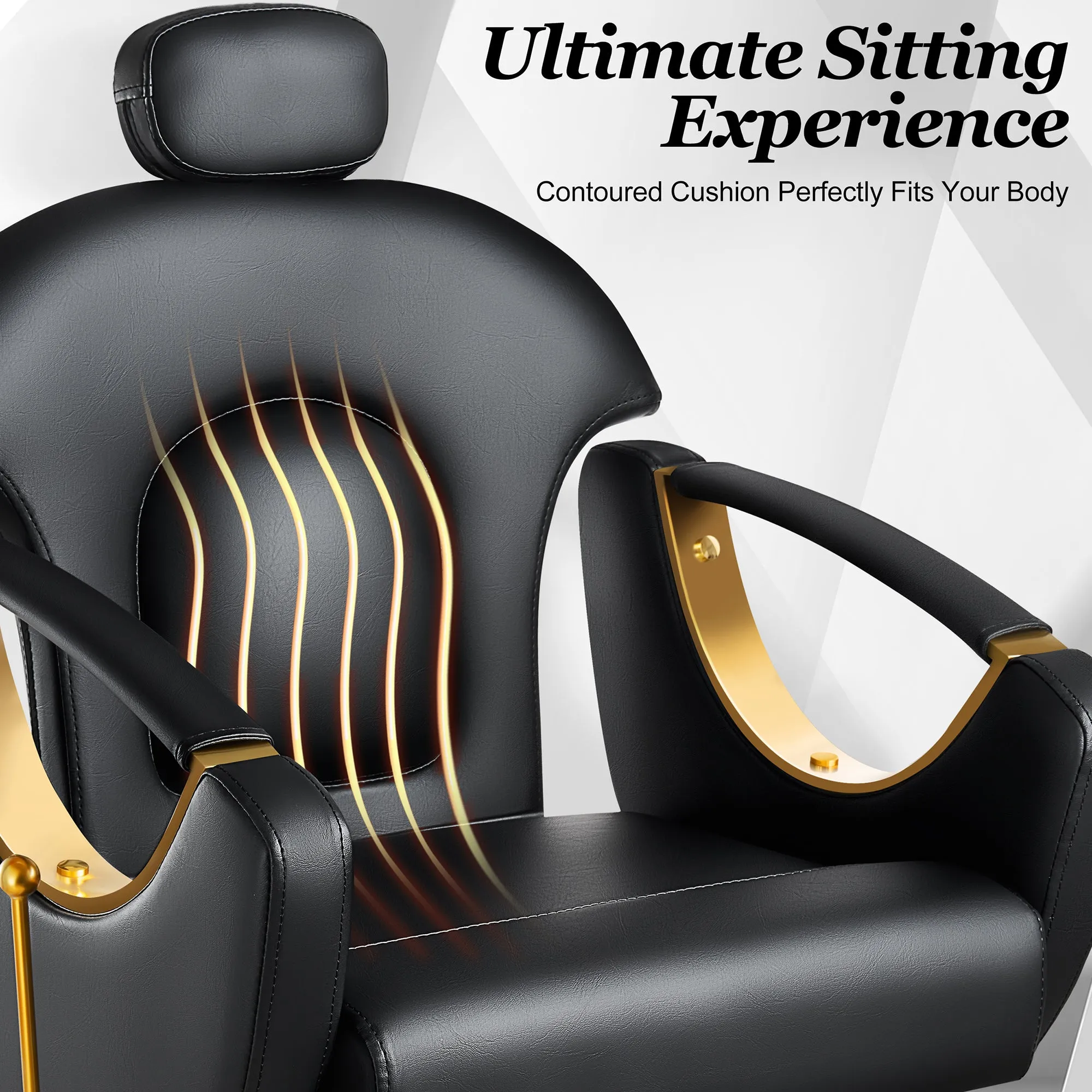 Gold Reclining Salon Chair BS-92-OE