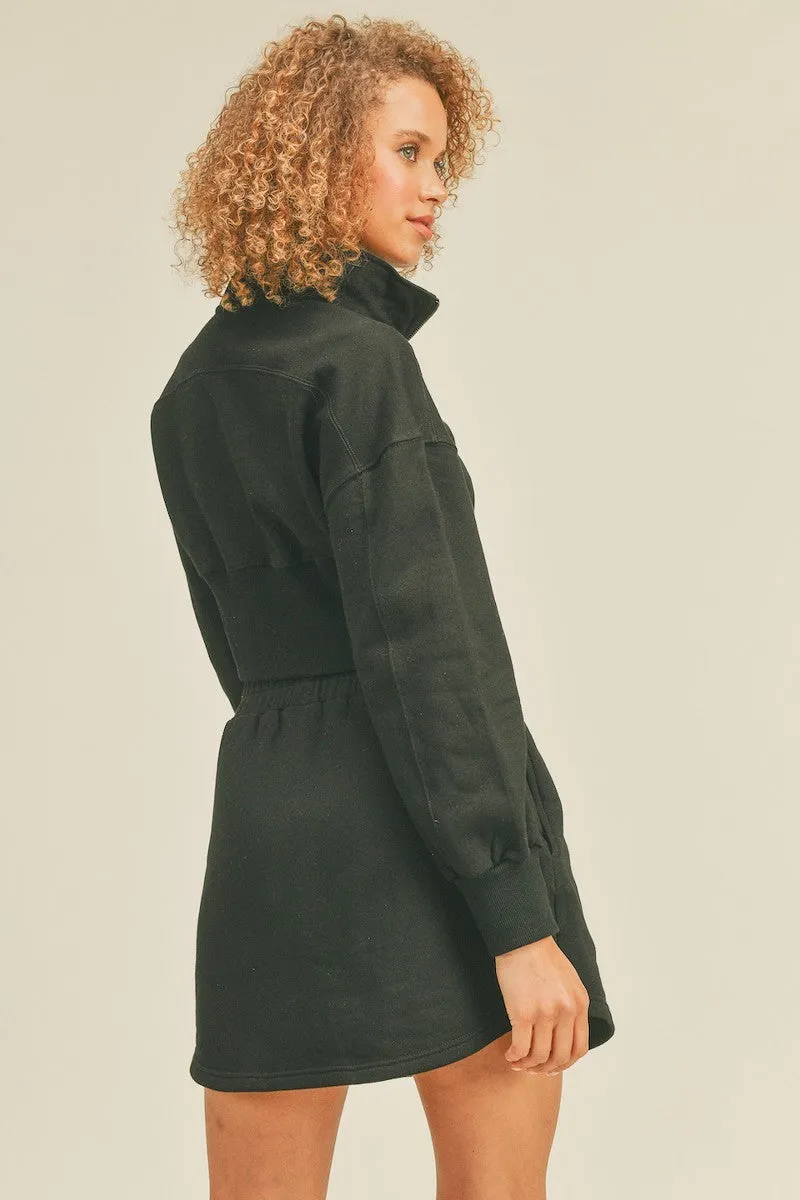 Half-Zip Collar Crop Sweatshirt