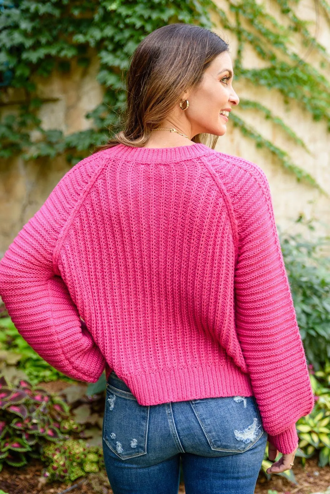 Hazel Blues® | Claim The Stage Knit Sweater In Hot Pink