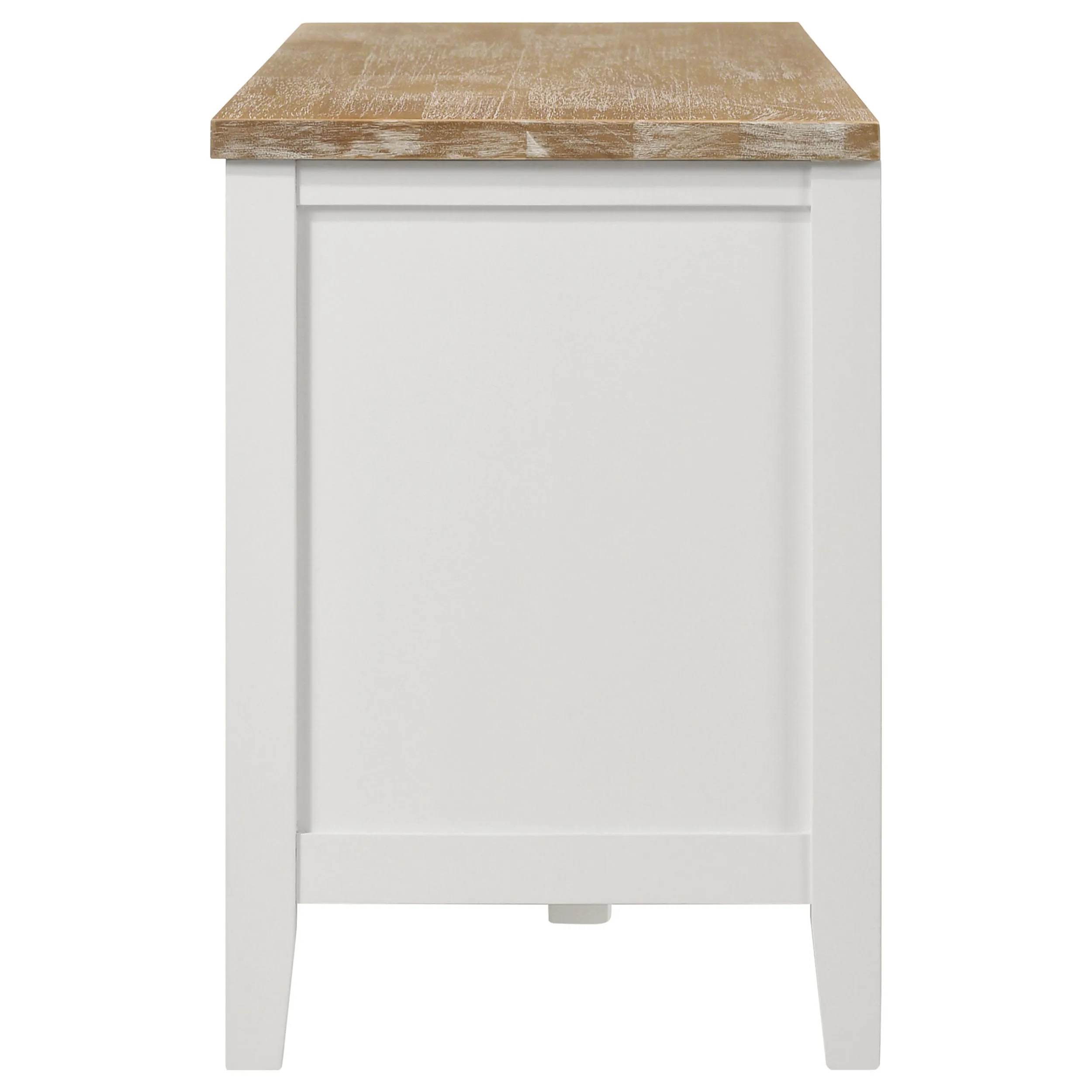 Hollis 2-door Wood 67" TV Stand with Drawer Brown and White