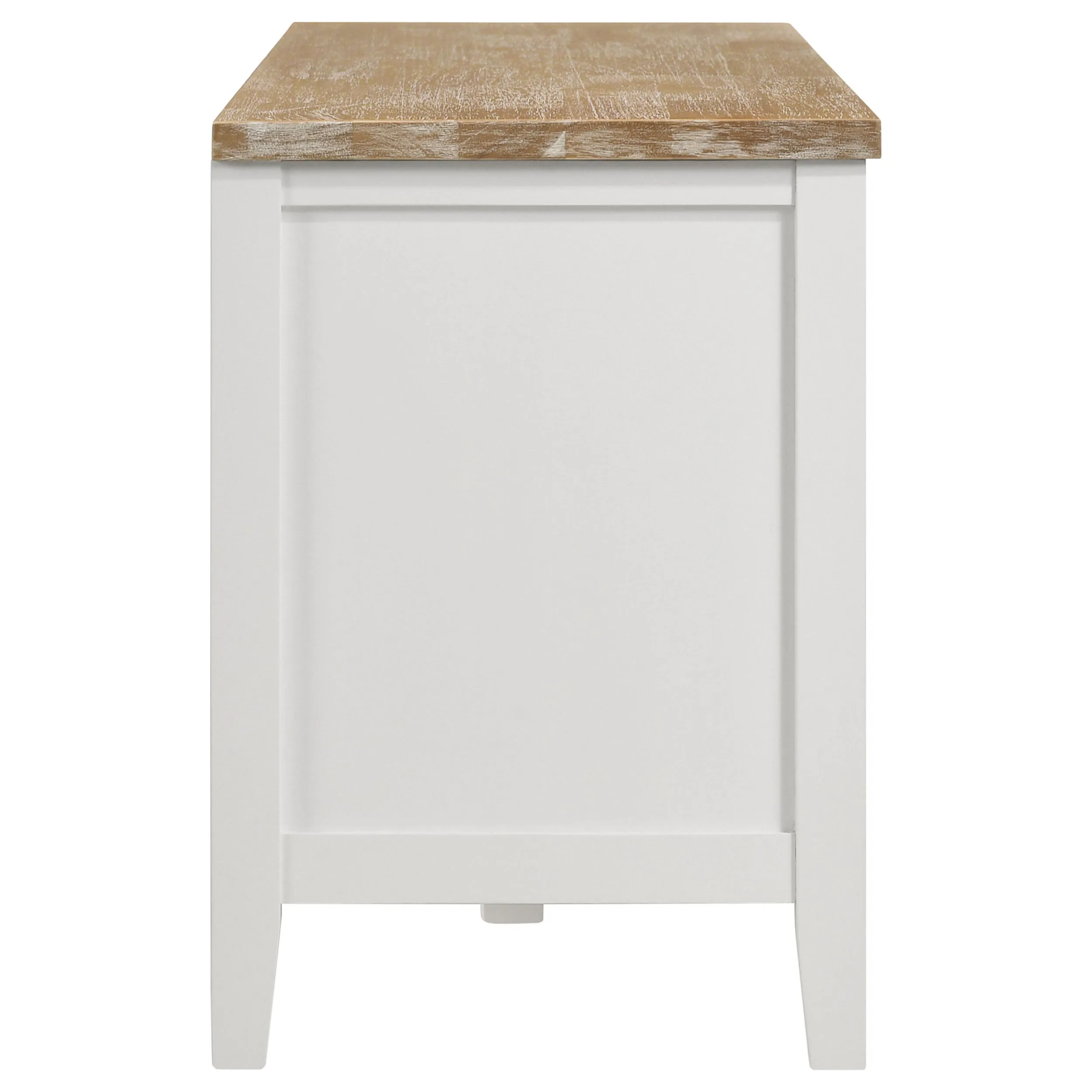 Hollis 2-door Wood 67" TV Stand with Drawer Brown and White