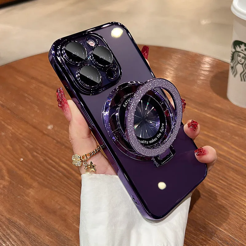 iPhone Case with Glitter Card Megnetic Holder