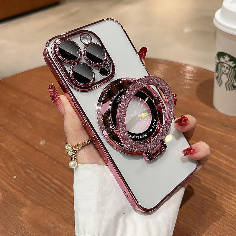 iPhone Case with Glitter Card Megnetic Holder
