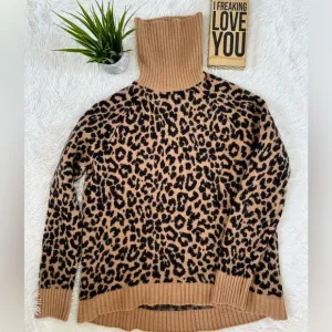 J. Crew Leopard Print Turtleneck Sweater - Supersoft and LIKE NEW!