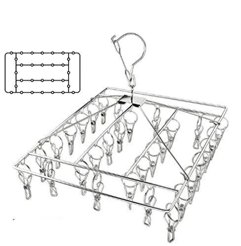 Jofeel Thicker Folding Stainless Steel Clothes Socks Underwear Dring Racks Metal Windproof Drying Racks Hanger