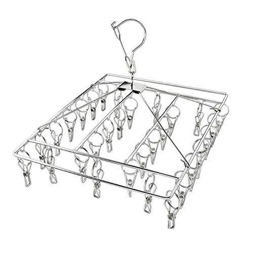 Jofeel Thicker Folding Stainless Steel Clothes Socks Underwear Dring Racks Metal Windproof Drying Racks Hanger