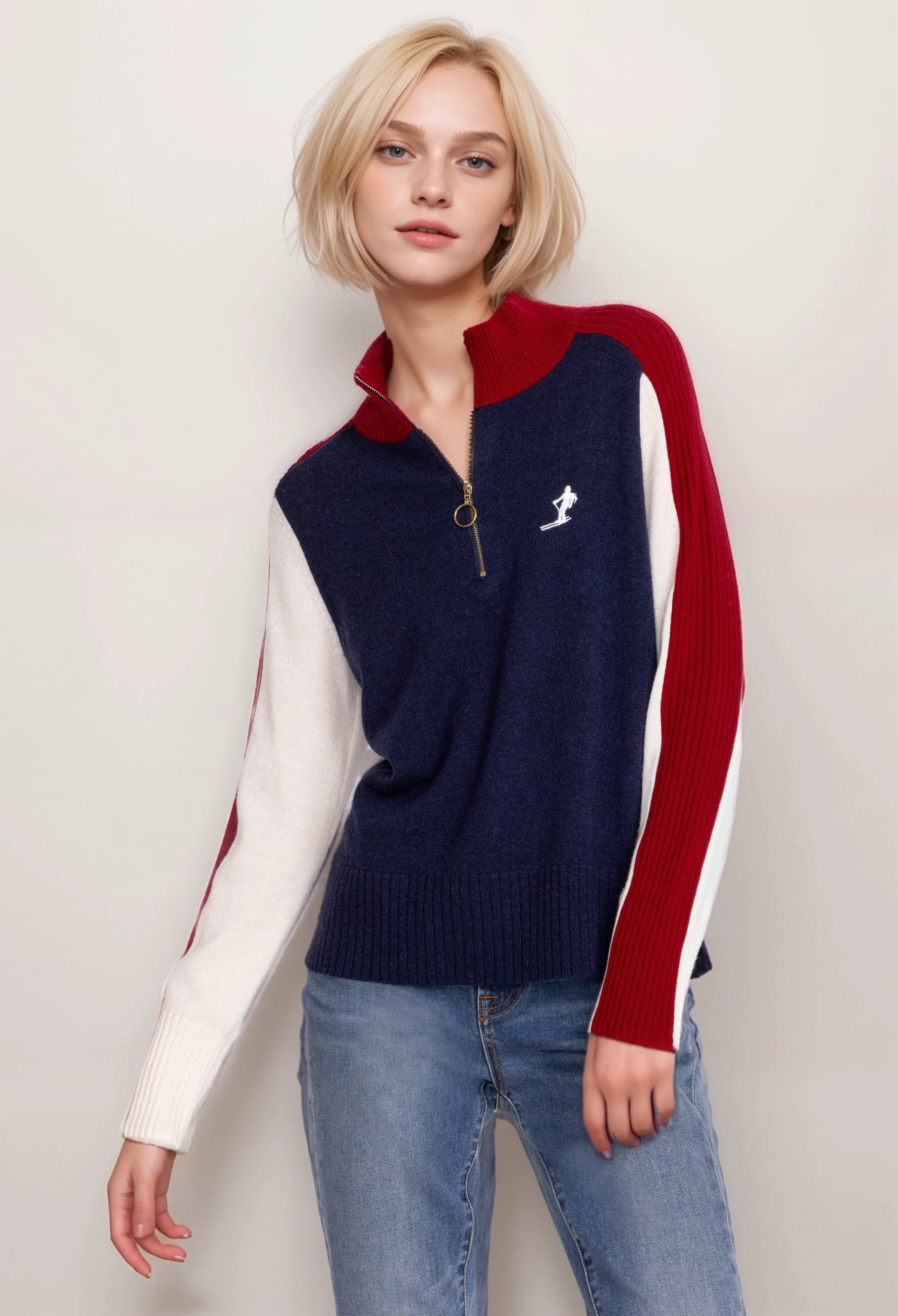Johnny Was Ski Quarter Zip Pullover M69523 Boho Chic