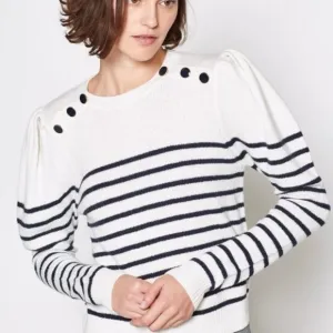 Joie Ruthline Striped Knit Sweater Size Medium