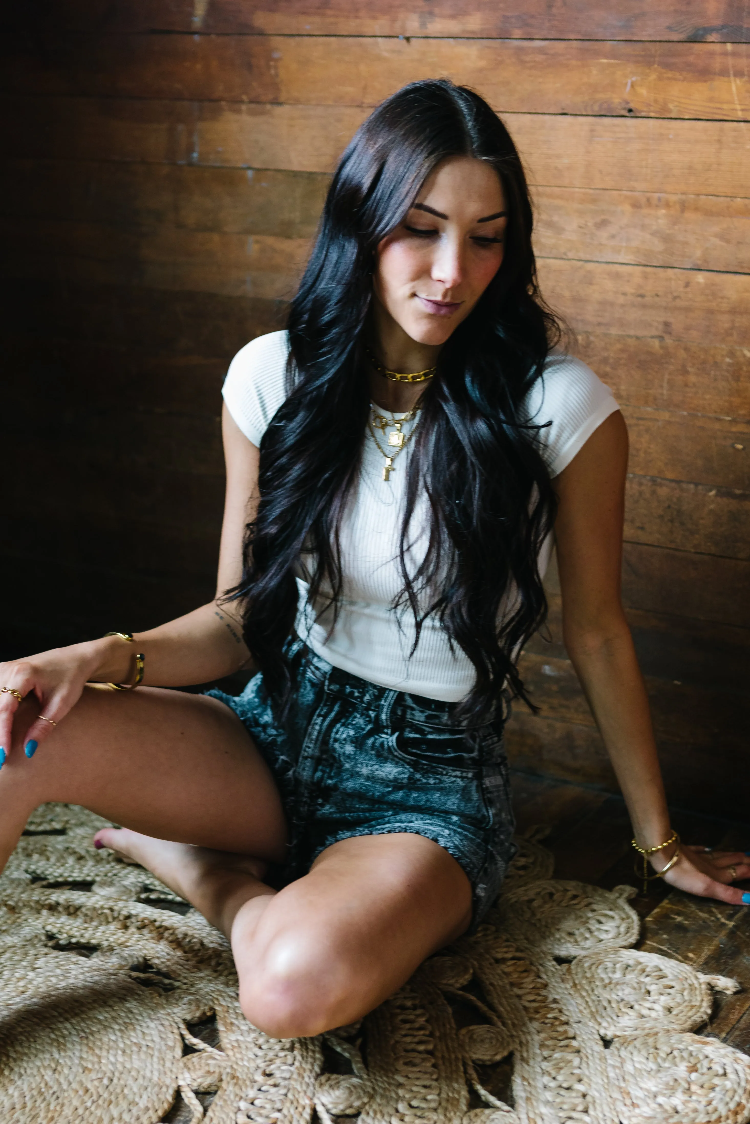 Karma Printed Shorts by Kancan // Black Wash