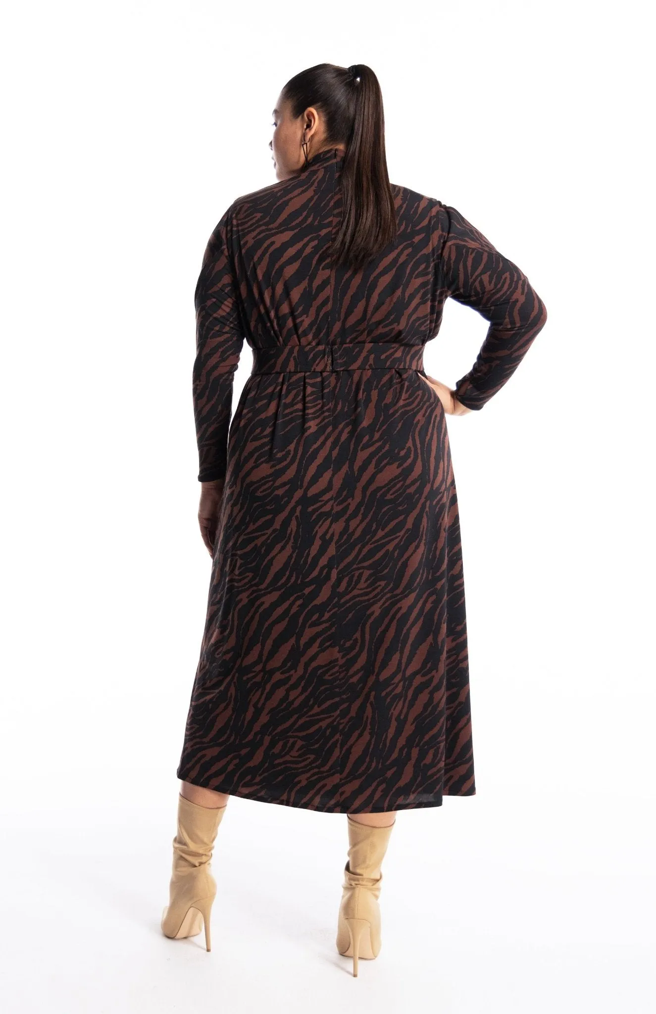 Kriti Cocoa | Modern Chic: Draped Knit Dress
