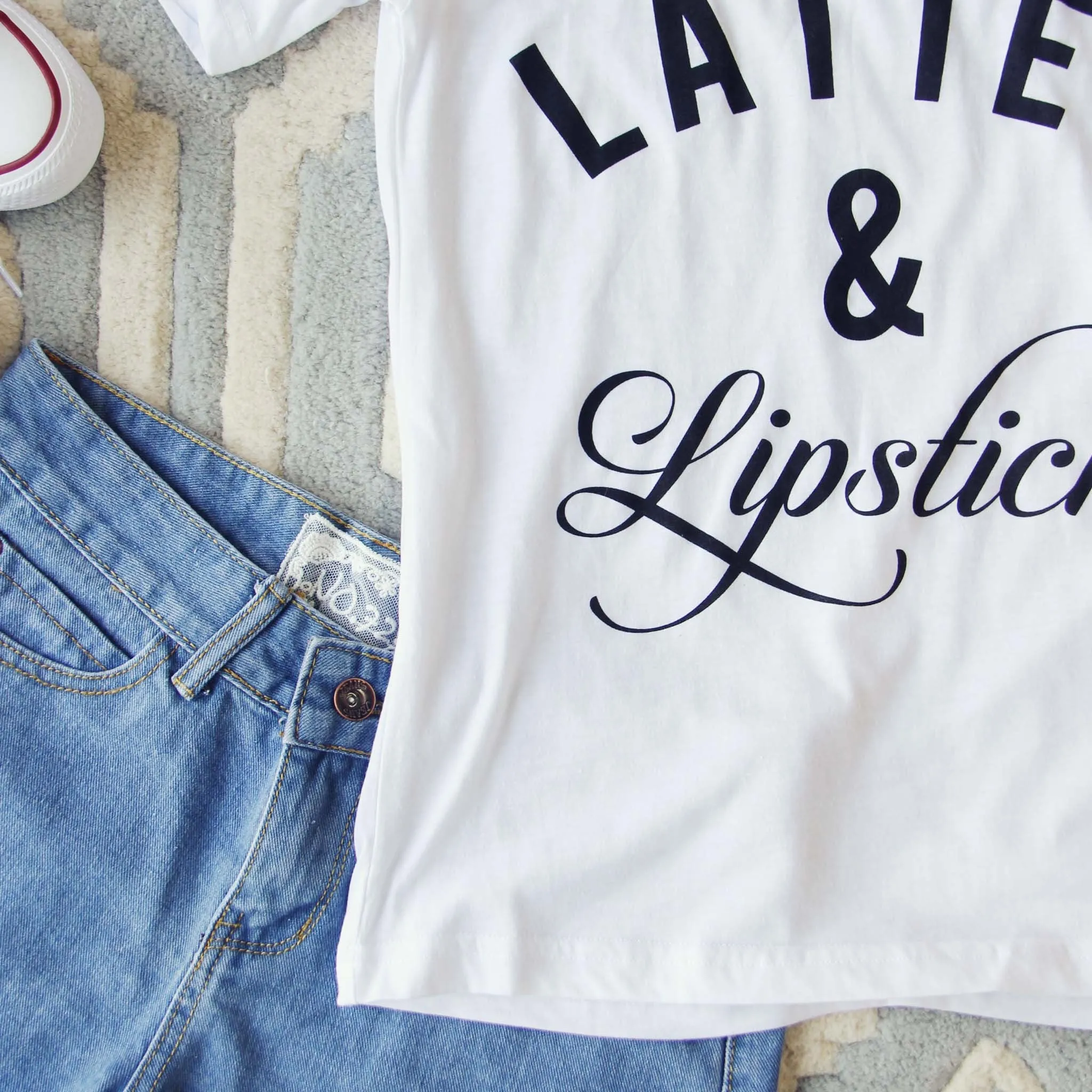 Lattes & Lipstick Tee