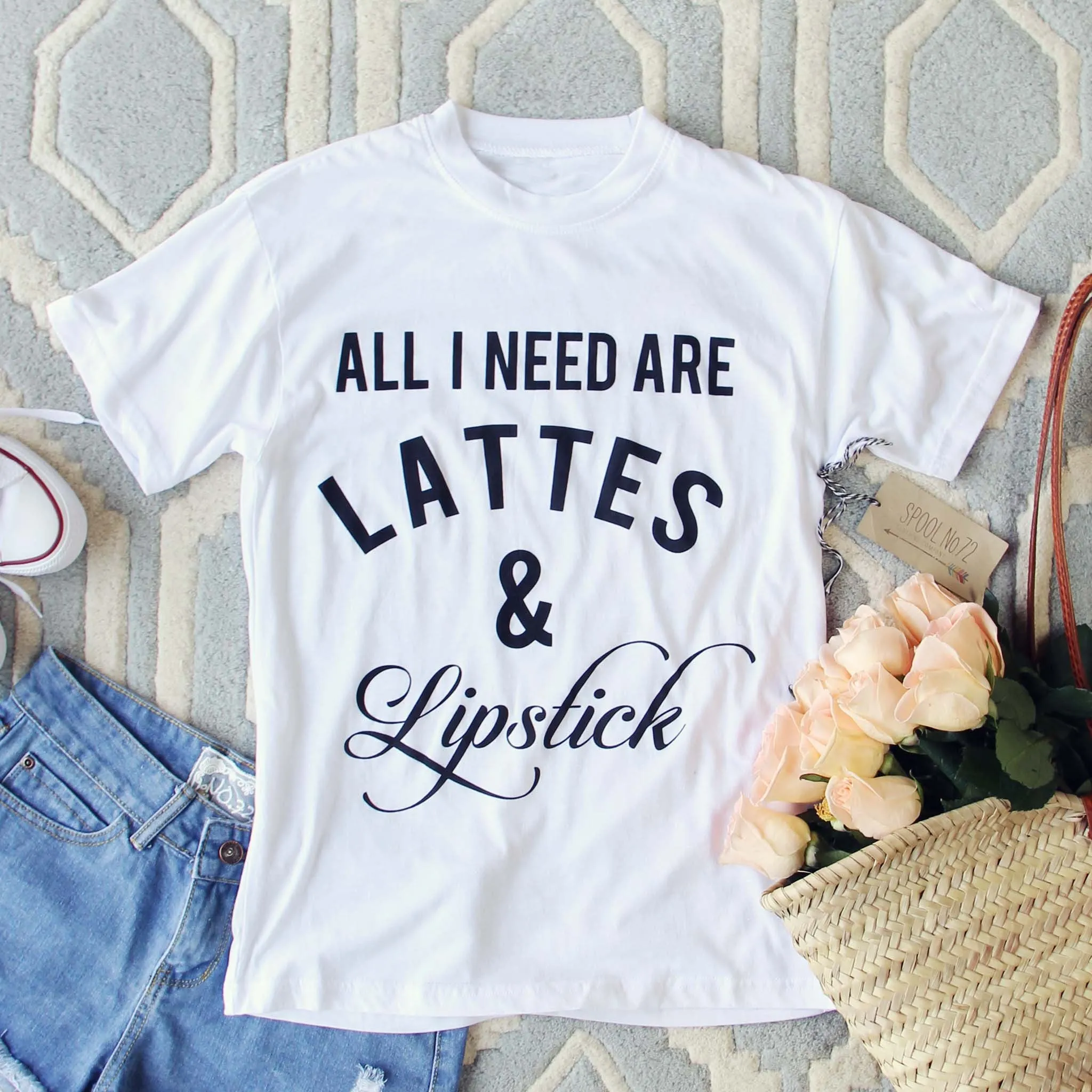 Lattes & Lipstick Tee