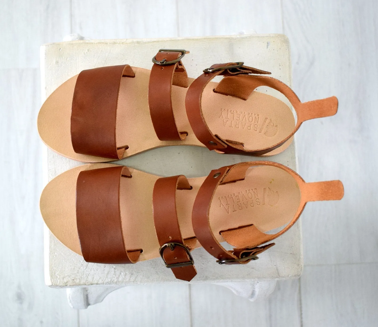 Leather Sandals Women, Handmade in brown color, Sparta sandals.