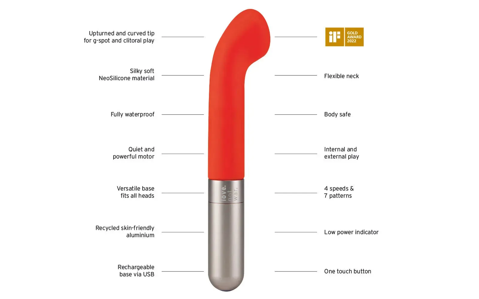 Liebe - Flexible and Firm G-Spot vibrator for Internal Stimulation