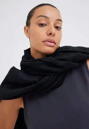 Lila Silk Shawl - Black