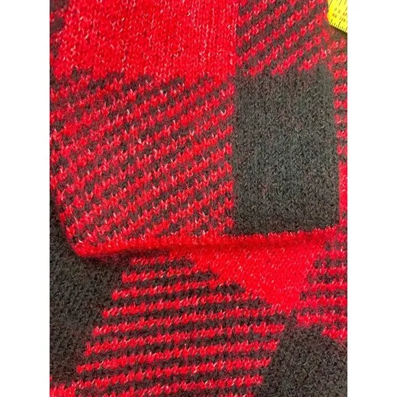 LOFT Petite Buffalo Plaid Mock Neck Tunic Sweater M