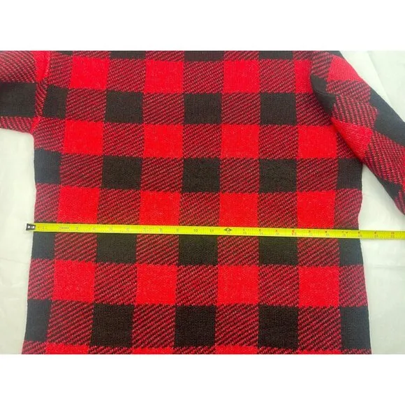 LOFT Petite Buffalo Plaid Mock Neck Tunic Sweater M