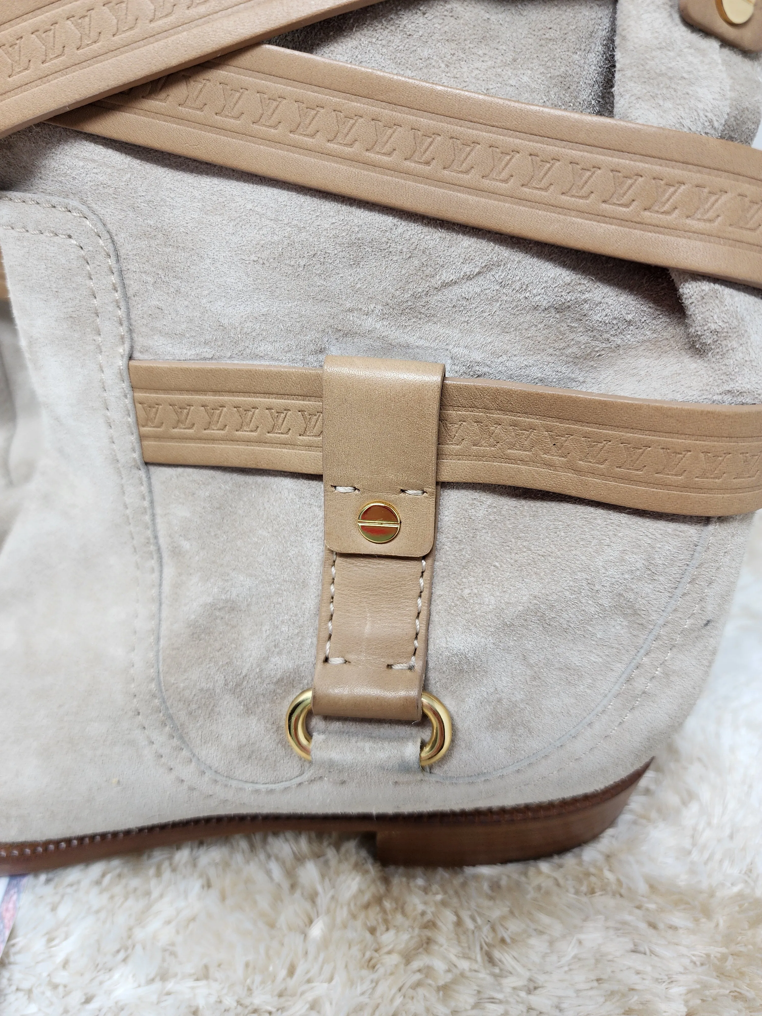 LOUIS VUITTON BEIGE SUEDE CRISS CROSS BUCKLE BOOTS - 39