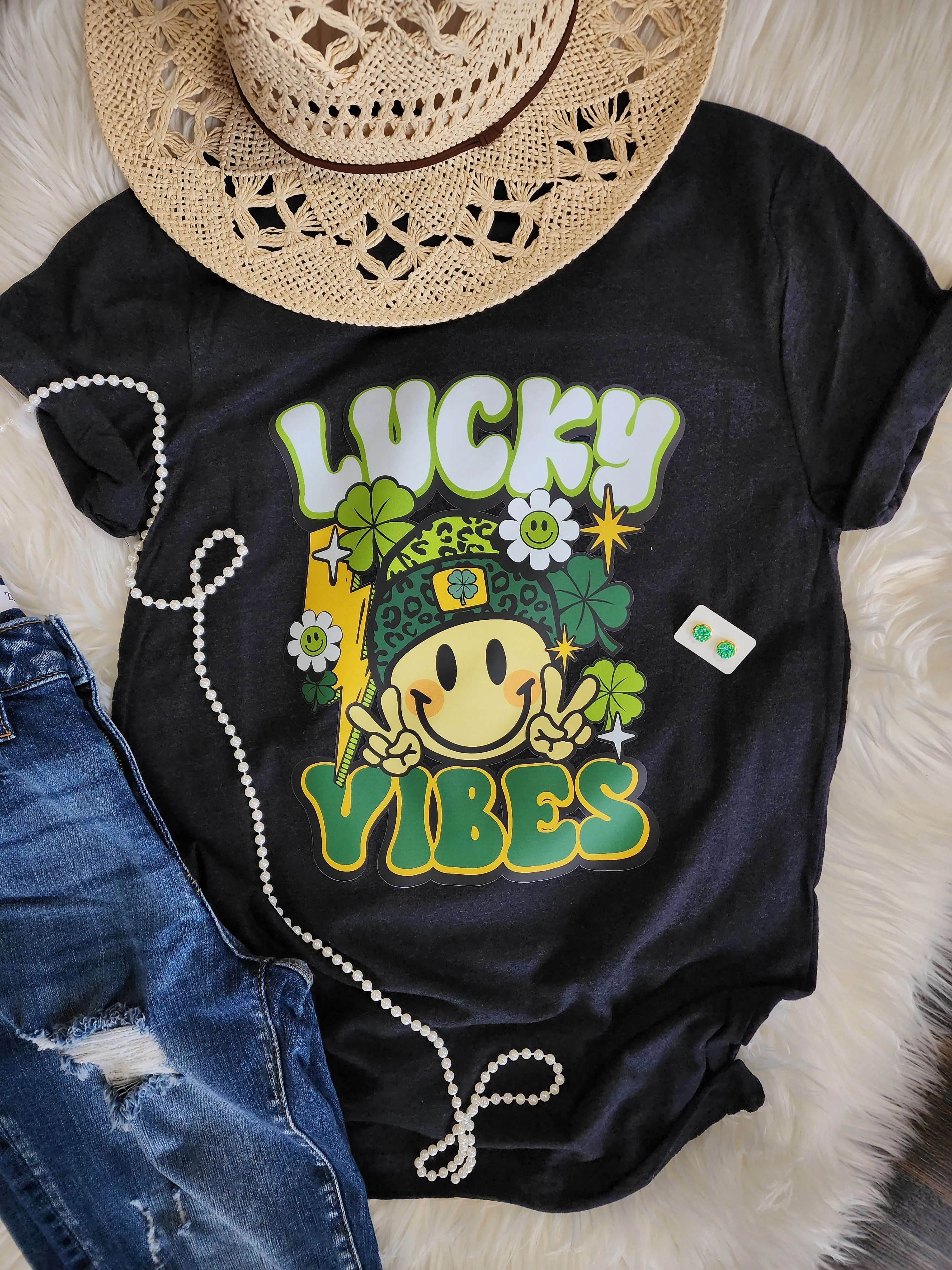 Lucky Vibes Graphic Tee * on sale