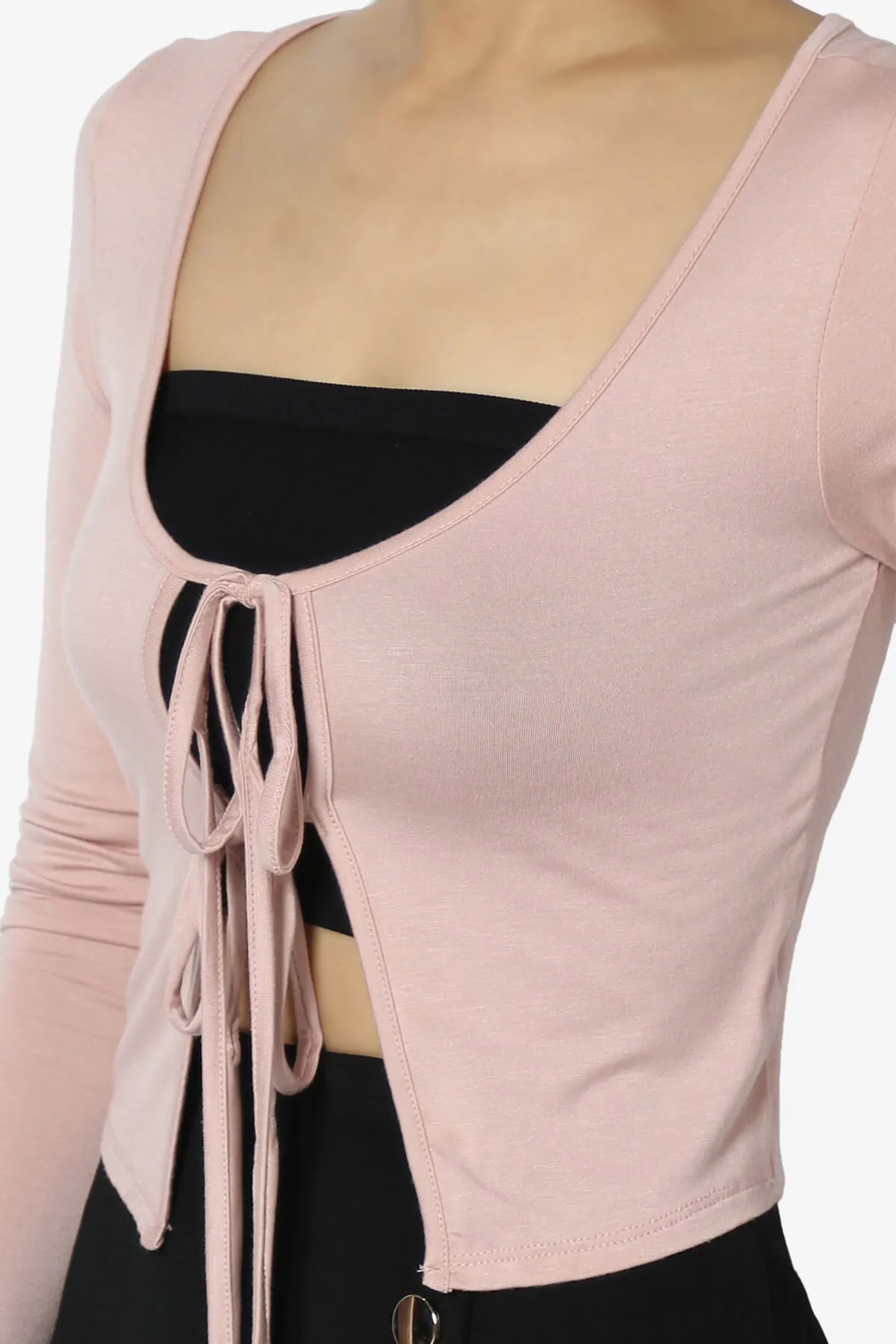 Lynley Tie Front Long Sleeve Crop Cardigan