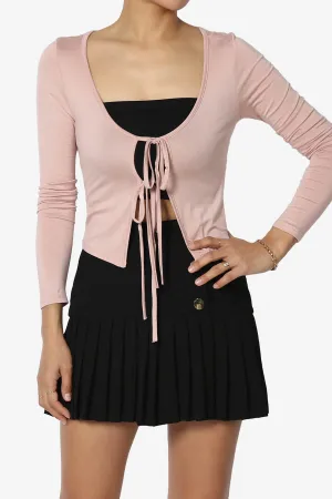 Lynley Tie Front Long Sleeve Crop Cardigan
