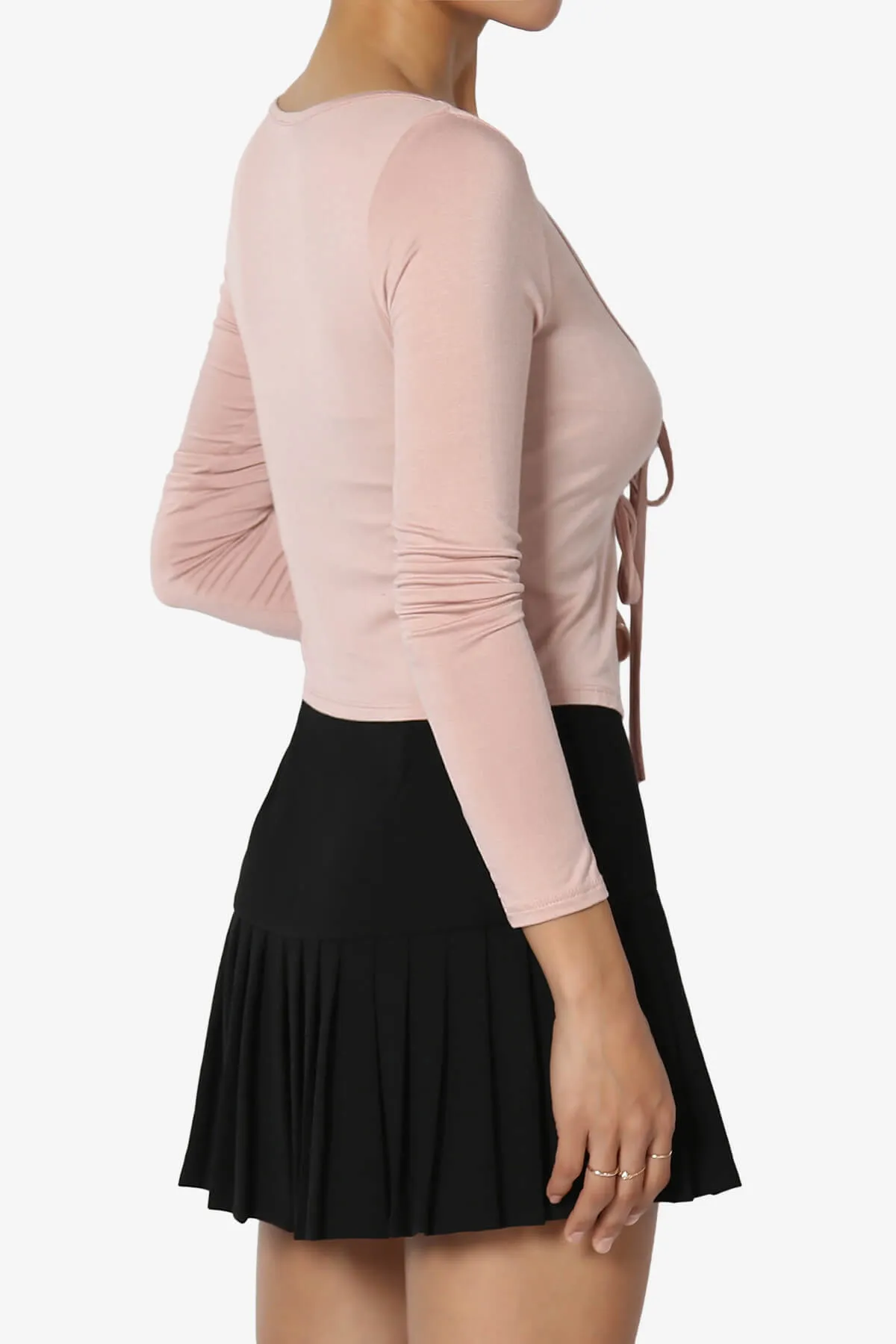 Lynley Tie Front Long Sleeve Crop Cardigan