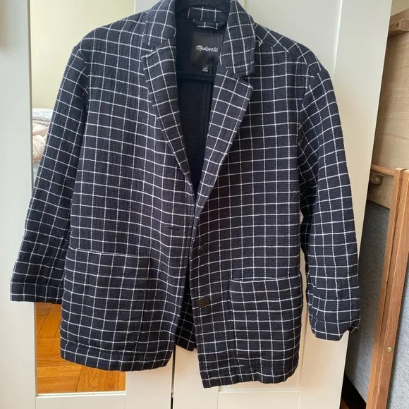 Madewell - Waffleback Shaw Blazer in Windowpane - Size XXS