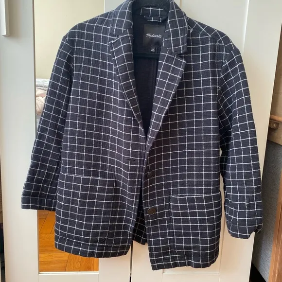 Madewell - Waffleback Shaw Blazer in Windowpane - Size XXS