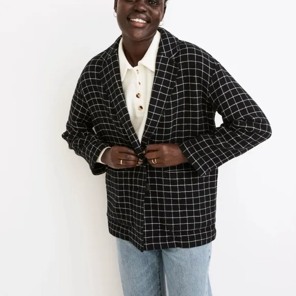 Madewell - Waffleback Shaw Blazer in Windowpane - Size XXS