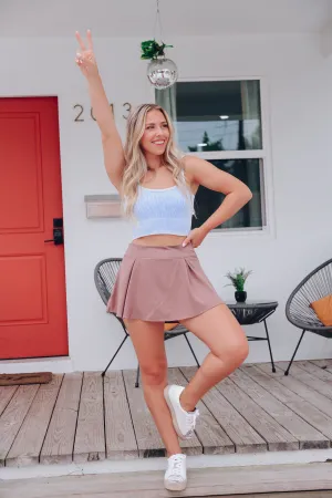 Match Point Tennis Skirt - Mocha