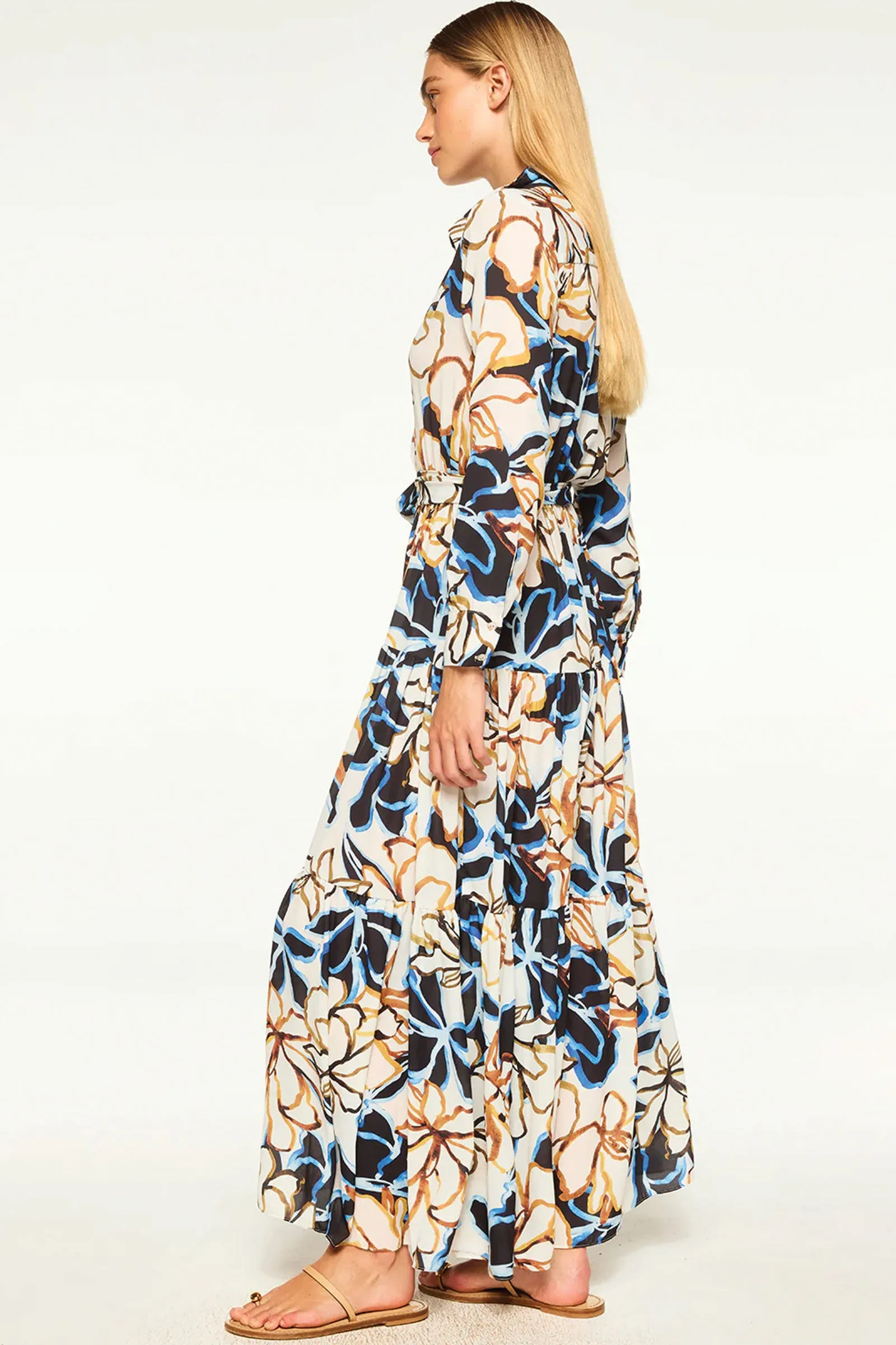 Misa Alberta Dress in Bold Blooms Crepe