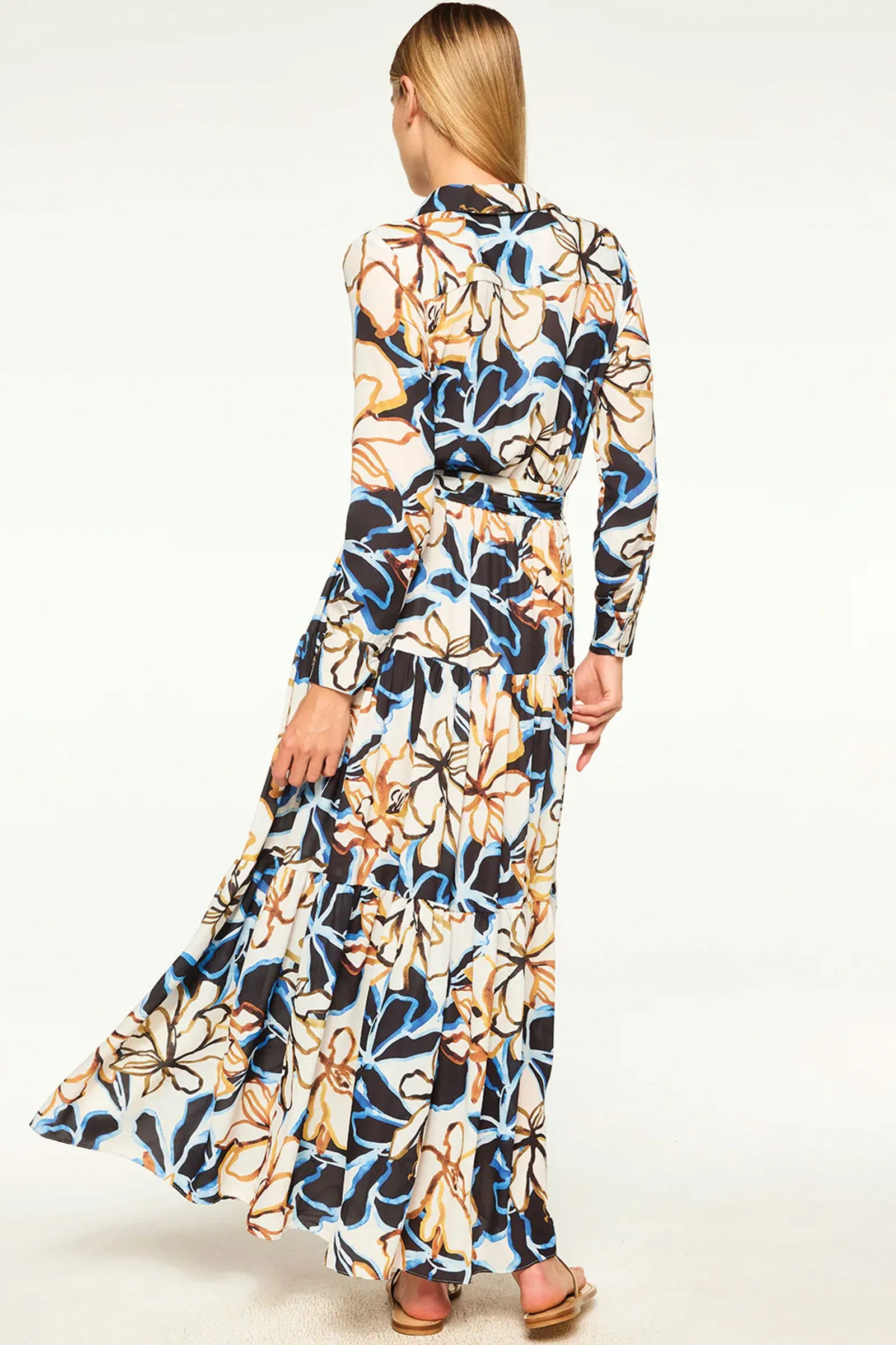 Misa Alberta Dress in Bold Blooms Crepe