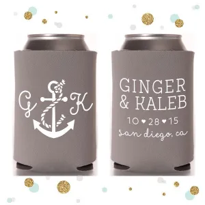 Nautical Wedding - Wedding Can Cooler #15R
